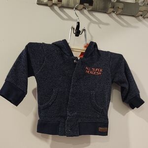 Kids Navy Hoodie with Superhero Design